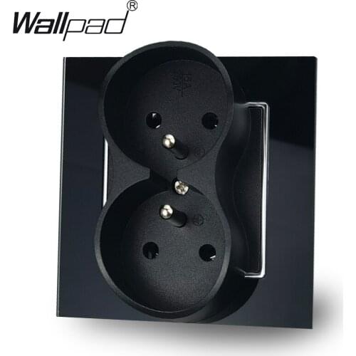 Wallpad Single frame Double french Socket 86*86mm EU Style Poland Belgium Wall Plug Power Outlet Socket with Hook Claws