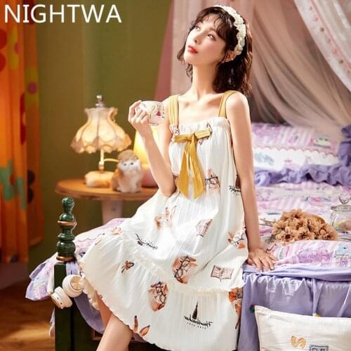Женские ночные сорочки с рукавами NIGHTWA China At AliExpress