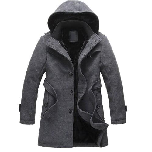 2018 New Thick Longer Plus Size Men Jacket Winter Overcoat Mens Trench Jacket Male Warm Winter Parka Mens Jackets and Coats