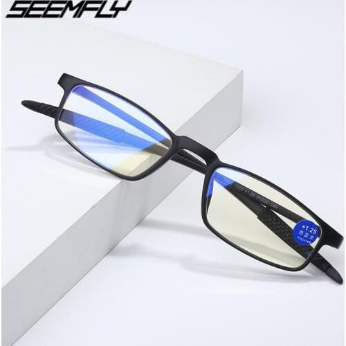 Seemfly Vintage TR90 Reading Glasses Women Men Anti Blue Light Presbyopia Eyeglasses Hyperopia Eyewear +1.5 2.0 2.5 3.0 3.5 4.0