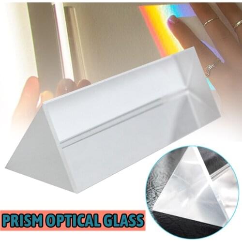 Optical Glass Triangular Prism Physics Angle Refractor Light Spectrum Teaching Spectrum Rainbow Prisms 50*30*30mm
