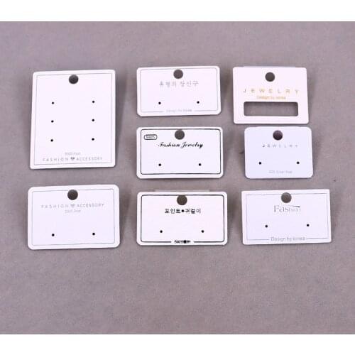 Wholesale 100pcs/lot Drop Earrings Display Cards Tags Plastic PVC Hook DIY Cards Jewelry Package Holders Can Custom Logo