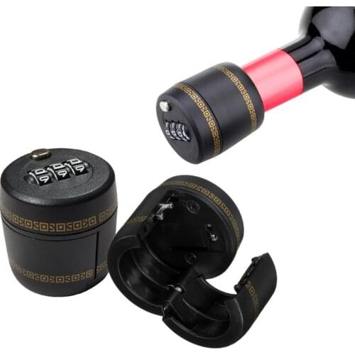 Plastic Bottle Password Lock Combination Lock Wine Stopper Vacuum Plug Device Preservation For Furniture Hardware