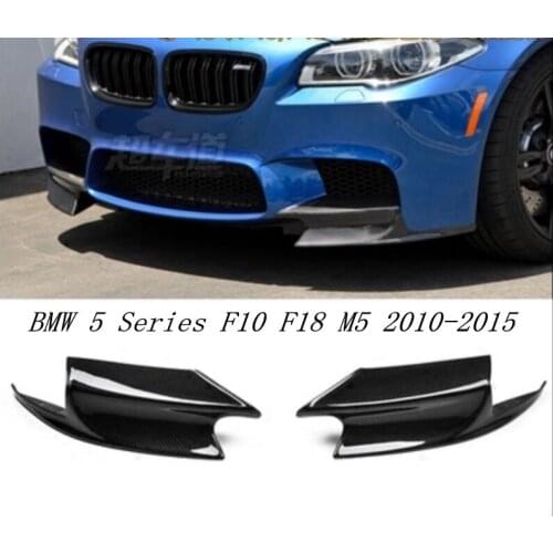 Carbon Fiber CAR FRONT BUMPER SPLITTERS LIP SPOILER SIDE APRONS FIT FOR 10-15 BMW 5 Series F10 F18 M5 2010-2015