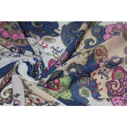 Width 145cm chiffon fabric paisley and flowers pattern for apparel and scarf LS-2637