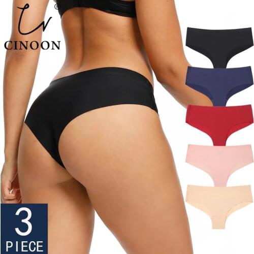 CINOON 3Pcs/Lot Seamless Panty Set Underwear Female Comfort Intimates Fashion Low-Rise Briefs Panties Women Sexy Lingerie