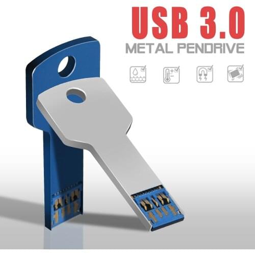 New USB Flash Drive 64GB Metal Key Pendrive 64GB 32GB 16GB 8GB Waterproof Pen Drive USB 3.0 USB Stick Memory Stick USB Flashdisk