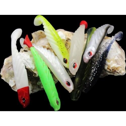 WALK FISH 5PCS/Lot 70mm 2.6g Soft Bait Crazy Shiner Fishing Lure Soft Bait Silicone Bass Pike Minnow Swimbait Fishing Tackle