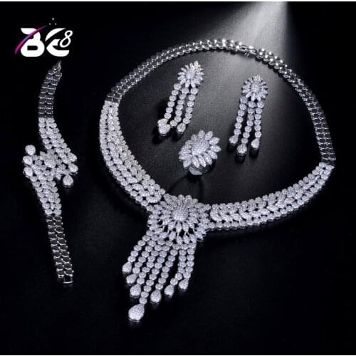 Be 8 Luxury Nigerian Woman Wedding Fashion African Beads Jewelry Set Wedding Bridal AAA CZ Jewelry Set Dress Accessories S181