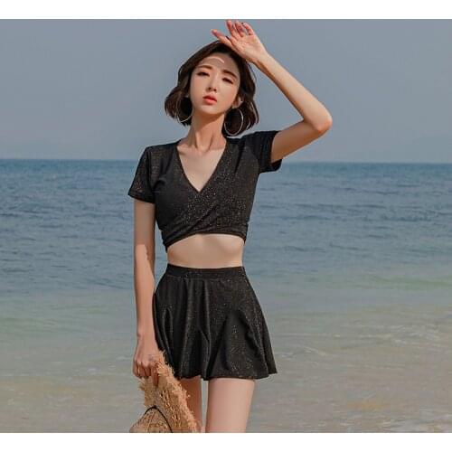 Female Swimwear Women Separate 2021 Ladies Swimsuit Retro Style Korean Plus Size Trendy Bikini Push Up Sexy Two New Split Three