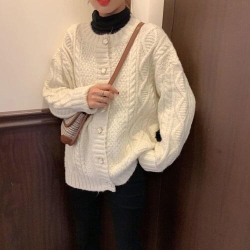 Women Knitted Cardigan Sweater Coat Casual O-Neck Long Sleeve Knitwear Elegant Loose Outwear Female Tops Spring Fashion Clothing