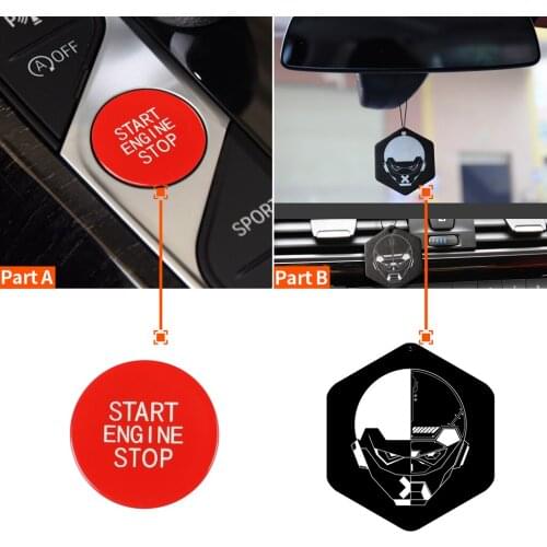0.8" Car Engine Start Stop Button Cover Trim Aluminum Alloy Car Decorative Start Stop Button Caps