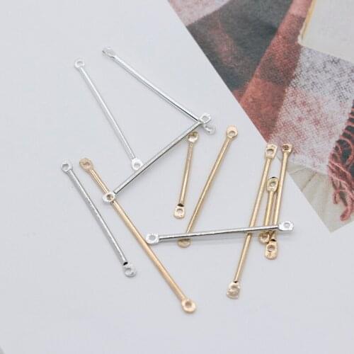 100p 16/20/25/30/35/40mm Silver Gold Metal Bar Earring Pendants Tassel Link Chain Necklace Bracelet Craft DIY Connectors Buckles