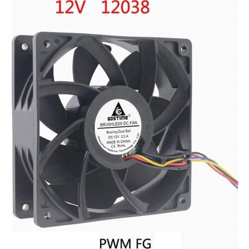 120*120*38mm 12V 4p PWM FG function Double Ball bearing Converter axial Fan 12cm 120mm 12038 cooling fan heat dissipating