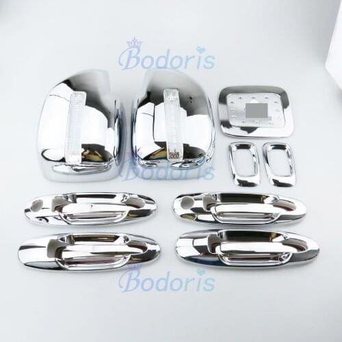 13 Pieces Chrome Handle Bowl Mirror Cover Side Lamp Fuel Tank Cap 1998-2007 For Toyota Land Cruiser 100 Lexus LX470 Accessories