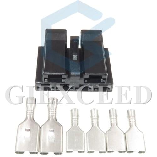 2 Sets 6 Pin Automotive Connector 6.3mm Car Electrical Wire Cable Plug Female Socket