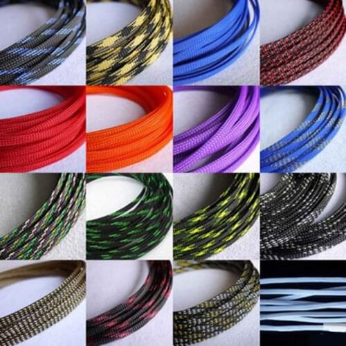 5m/lot high quality 3mm colour Cable Sleeve Wire Protection PET Cable Sleeves wire cable Braided PET Sleeve
