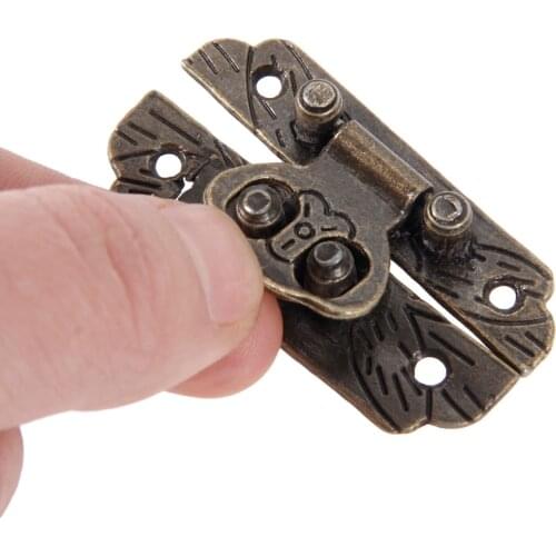 5pcs Latch Hasps with screws Antique Bronze Padlocks Zinc Alloy Buckle lock 25*48mm Jewelry Wooden Box Wine Case Retro hardware