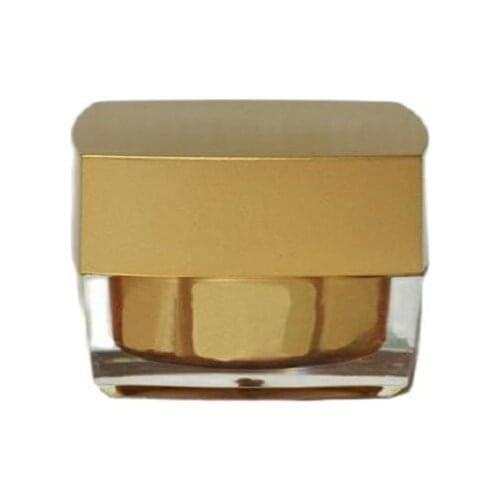 50g gold square shape acrylic cream jar plastic pot for essence/eye cream/night cream/gel/moisturizer cosmetic packing