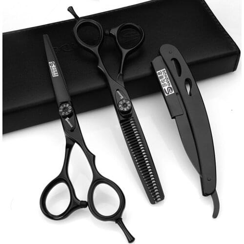 6 Inch Japanese High Quality Professional Hairdressing Barber Scissors Set Hair Cutting Tools Barber Products Chunker scissors
