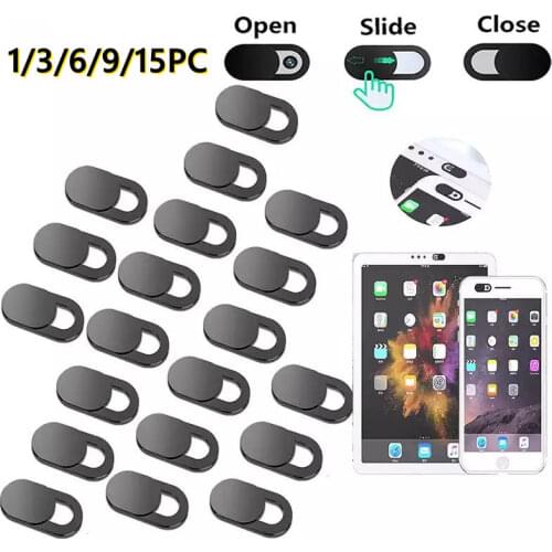 9PC/15PC WebCam Cover Shutter Magnet Slider Plastic for Iphone Laptop Camera Web PC Tablet Smartphone Universal Privacy Sticker