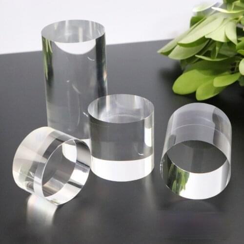 Acrylic Jewelry Display Stand Round Block Cylinder Cosmetics Platform Riser Pad Props Ornaments Rings Holder Doll Organizer