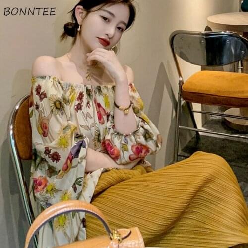 Pant Sets Women Summer Fashion Loose High Waist Slash Neck Cozy Korean Style Large Size Female Leisure All-match Holiday Elegant