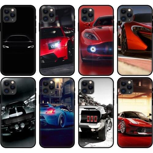 Black tpu case for iphone 5 5s se 6 6s 7 8 plus x 10 cover for iphone XR XS 11 pro MAX case Sports Cars Male Men