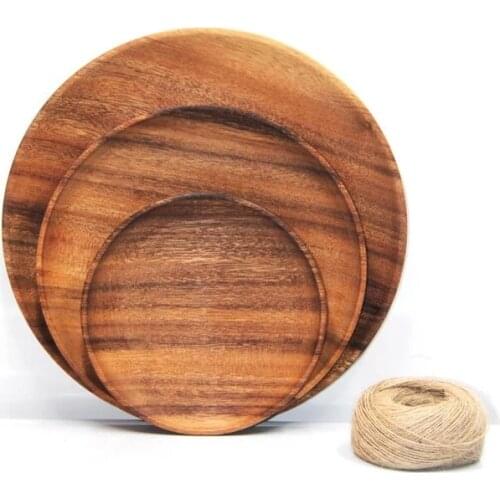 Rectangle Square Shape Solid Wood Pan Plate Fruit Dishes Saucer Candy Dessert Dinner Bread Wooden Plate Storages Tea tray