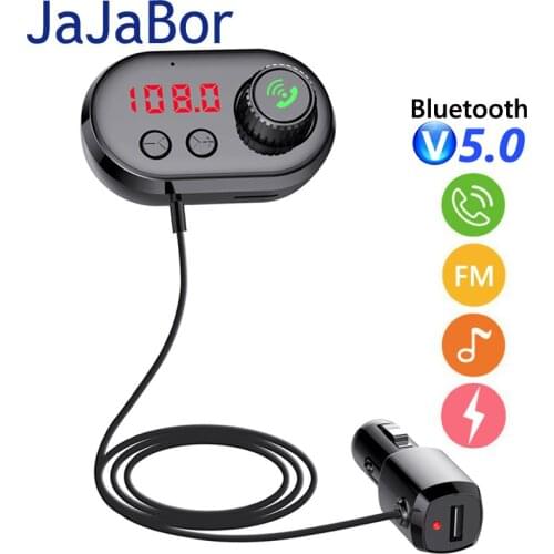 JaJaBor FM Transmitter Music Receiver Player Solid Aromatherapy USB Charger Handsfree Bluetooth-compatible 5.0 Car FM Modulator