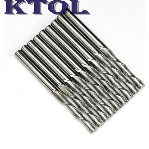 Down Milling Cutter! 3.175*17mm Two Flute Spiral Bit Carbide End Mill Wood Engraving Cutter Tools, CNC Router Bits for Wood Set
