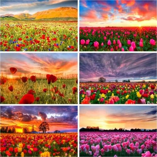HUACAN 5D DIY Diamond Painting Full Square Flower Landscape Home Decoration Embroidery Picture Art Kits