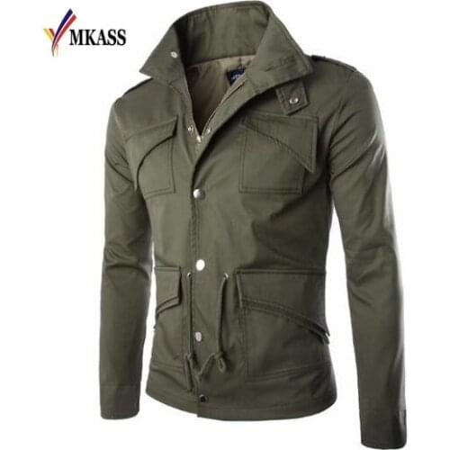 MKASS 2017 High-quality Cotton Military Jacket British trade temperament Slim large size stylish Mens Jackets army Size M-4XL