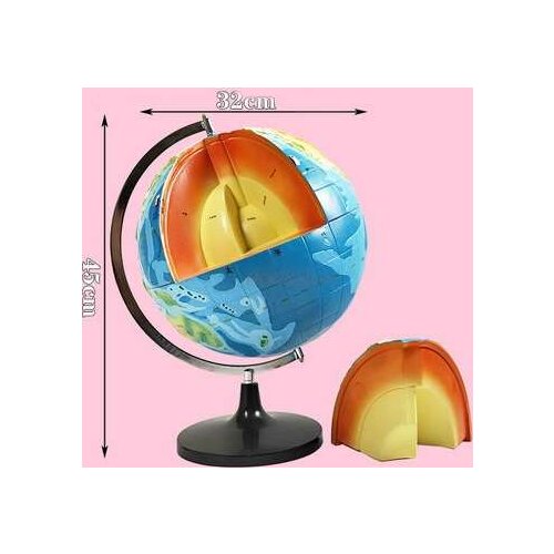 Earth internal structure model three-dimensional globe model 32cm teaching instrument junior high school geography teaching aid