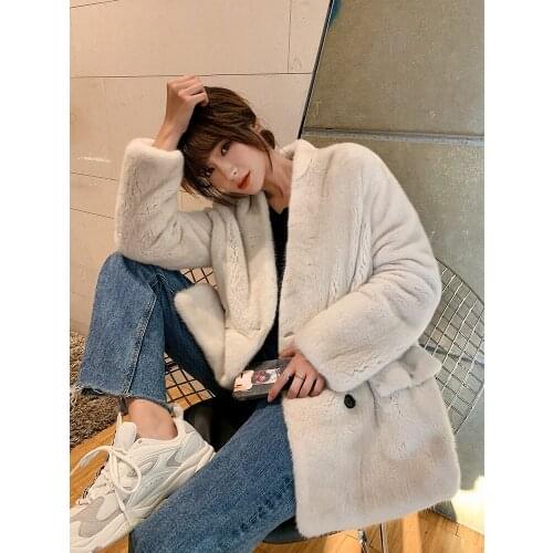Fashion High Quality Natural Mink Fur Coat Korean Coats and Jackets Women 2020 Soft Warm Female Jacket Mujeres Abrigos Zjt554