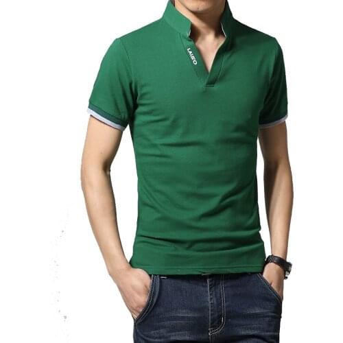 2020 Summer Mens T Shirt Solid Short Sleeve T Shirt Men LAISO Print V Neck Slim Fit Mens Top Tees Shirt M-5XL AYG249