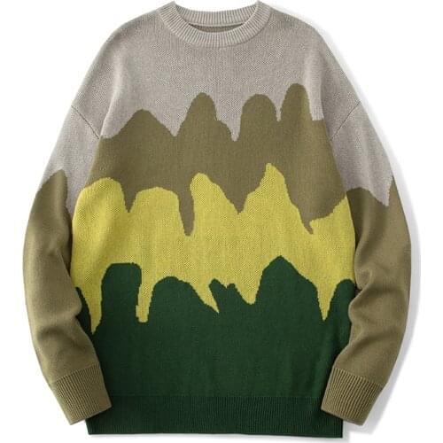 Men Sweater Autumn Fashion Hip Pop Streewear 2021 Brand Sweater Male Pullover Winter Loose Warm Casual Knitted Sweater Men Top