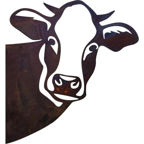 Wall Cow Wall Decor Farm Peeping Cattle Metal Art Garden Ornaments Pendant Decoration Garden Decoration Wall Hanging Statue