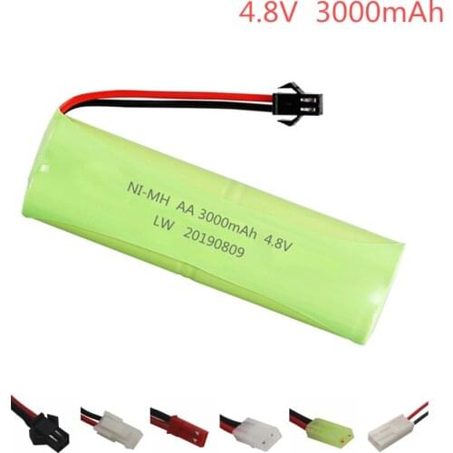 4.8v 3000mah NiMH Battery For Rc toys Cars Tanks Robots Boats Guns 4.8v Rechargeable Battery 4* AA Battery Pack 1-10