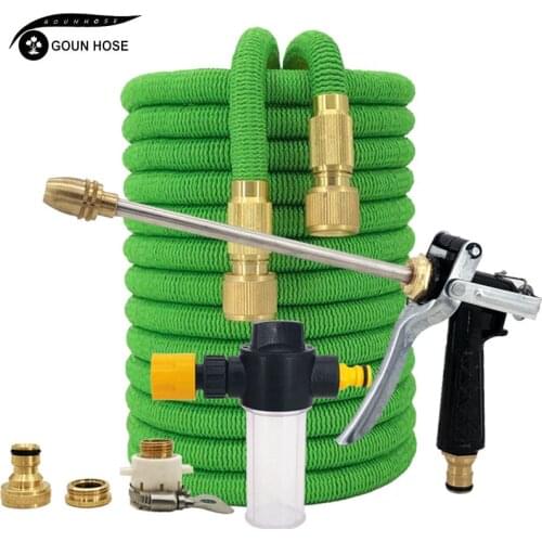 New Garden Water Pipe Retractable Magic Garden Watering Water Pipe High Pressure Car Wash Water Pipe Metal Foam Pot Water Gun