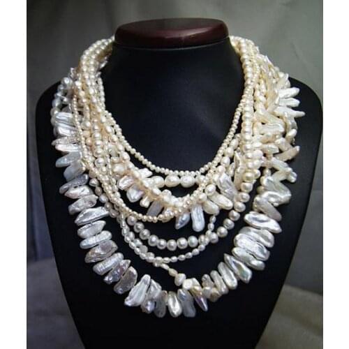 New Favorite Pearl Necklace Bridesmaid Gift Beadwork Wedding Fine Jewelry White Baroque Freshwater Pearl Charming Women Gift