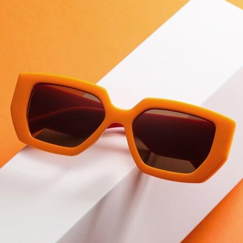 New Oversize Orange Sunglasses for Men Women Vintage Thick Rims Two Color Mix Y2k Eyewear Fashion Square Uv400 Sun Glasses