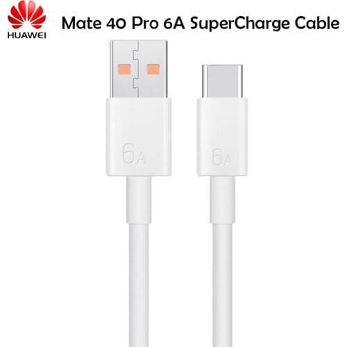 Original Huawei Mate 40 Pro 6A Supercharge Type C USB Cable QC4.0 Charger For P30 P40 Pro Honor 20 20S 30 V30 30S Mate 30 40 Pro