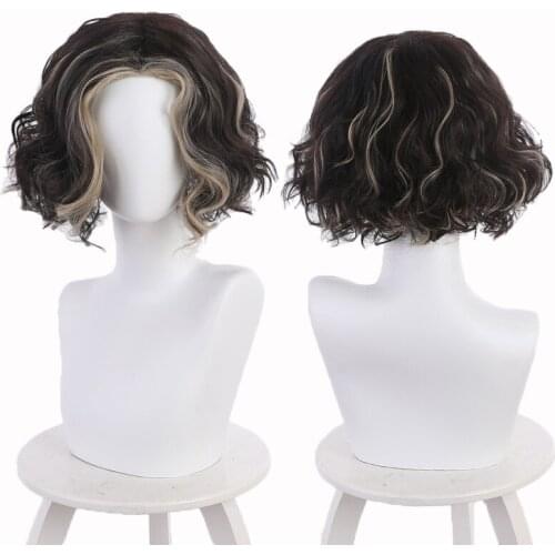 Lady Loki Cosplay Wig Enchantress Sylvie Loki Black Brown Short Hair Synthetic Heat Resistant Wig Women Girls Women Halloween