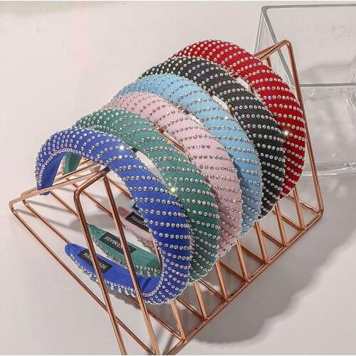 Korean Style Wave Rhinestone Headband Exquisite Fashionable Headband Wave Hair Bundle Sponge Headband Hair Accessories