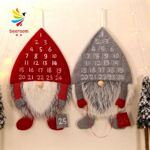 Christmas Baubles DIY Hanging Ornaments Craft Children Gift Toys Xmas Festival Home Decorations Wall calendar Length 64X39CM