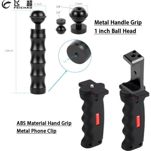 Handheld Monopod Anti-Shake Handle Hand Grip Tripod for Gopro Hero 9 8 Yi Mobile Phone Clip 1/4" Mount 1" Ballhead Vlog Bracket