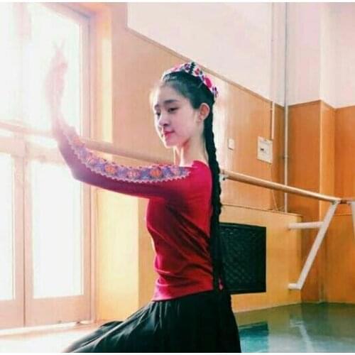 Xinjiang Dance tops Long sleeve Uighur Women shirt Embroidery Spring