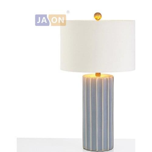 Led e27 Chinese Iron Fabric Ceramic Blue LED Lamp.LED Light.Table Lamp.Desk Lamp.LED Desk Lamp For Bedroom Foyer