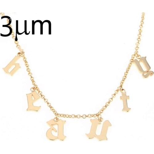 3UMeter Old English Name Necklace Gothic Choker Beauty Custom Vintage Font Personalized Tiny Letter Pendant Necklaces for Women